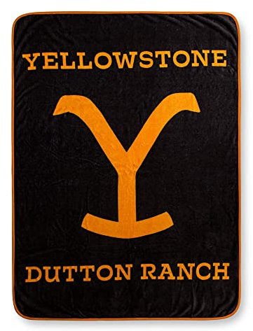 Yellowstone Dutton Ranch Raschel Fleece-Überwurfdecke, 114,4 x 152,4 cm