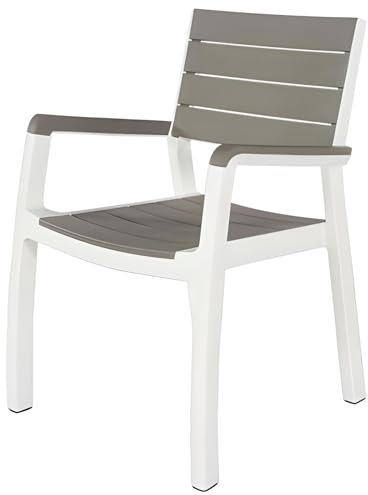 Mondo Viro Mondo Viro Stuhl aus Harz mit Armlehnen in Holzoptik Beige für innen und außen (1)