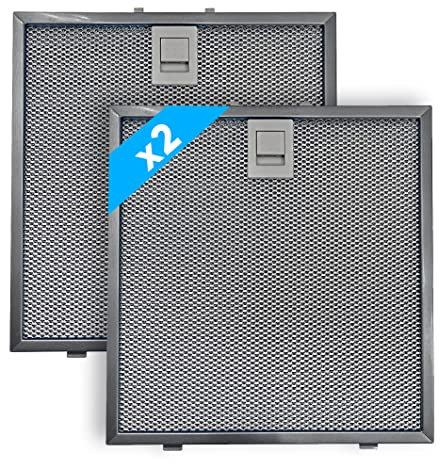 eRicambi, Coppia x2 Filtro Metallico per Cappa Compatibile con Falmec, Dimensioni 235x245x8 (mm), High Performance Filter, Pratica Maniglia di Sgancio a Innesti Rinforzati