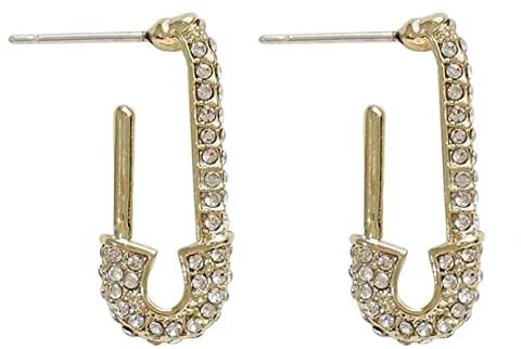 Ohrringe Anhänger Mode Punk Goldene Sicherheitsnadel Ohrringe Kristall Büroklammer Geometrische Ohrringe für Frauen Schmuck Geschenke