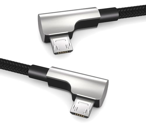 0,3m Micro auf Micro USB OTG Kabel, Winkelstecker, für Fahrradcomputer von Bosch Kiox, Yamaha, Datenkabel, Ladekabel, USB 2.0, Schwarz