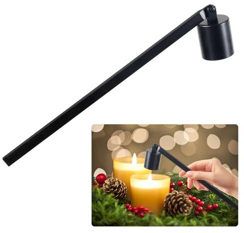 GGISUI Edelstahl Kerzenlöscher, Weihnachten Zubehör mit langem Griff, Edelstahl-Kerzenlöscher Kerzenlösche, Candle Extinguisher Für Kerzen Docht, Schwarz