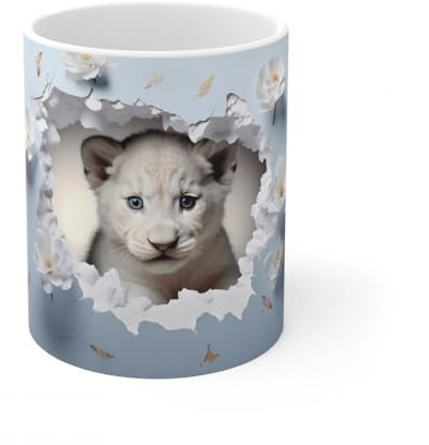 Jm-Déco Mug Animaux 3D- Idée cadeau - Mug et tasse original pour Enfant ou Adulte - Marrant Fun (Lion)