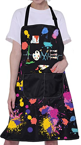 ENSIANTH Artist Aprons Gifts for Painters Aprons with Pockets Painting Cooking Kitchen Apron Painting Lover Gift Artist Lovers Gifts (Painter Apron)