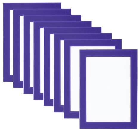 PATIKIL 8 Stück Magnetrahmen, A6 Info-Rahmen selbstklebend Aufklappbarer mit Magnetverschluss bilderrahmen für Postkarte Hinweis Zeichnung, Transparente Oberfläche, Dunkelblau