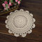 Lioaeust Copritavolo in cotone lavorato a mano all'uncinetto, centrino vintage per tavolo da pranzo, colore beige, diametro 13 cm, facile da pulire, ideale per bar e librerie (42 cm)