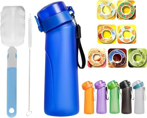 Air Gour Up Bouteille, 750ML Air-up Gourd Avec 7 sul Saveur Gout Pods, Bouteille d'eau Parfumée Sans Avec Paille-0 Sugar 0 Crie et tasse d'eau
