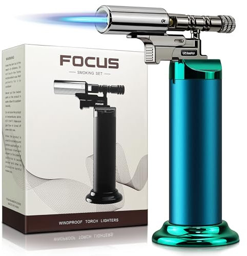 WANBRO Küchenbrenner, Flambierbrenner, leistungsstarke & winddicht Jetflamme, Butangas nachfüllbar Jet feuerzeug for Küche, Crème Brulée, BBQ, Löten (Kein Butangas)