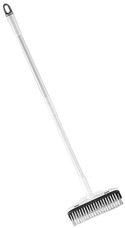 Estropajo de suelo con mango largo, cepillo para fregar el suelo, cepillo de fregado con mango largo, cepillo de limpieza telescópico con rascador | dormitorio, cuarto de ducha, baño, terraza, comedor
