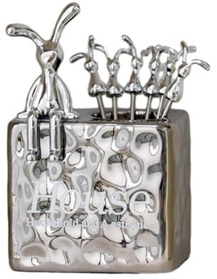 6 Pieces Fruit Fork Set Versatile Fruit Fork Storage Holder Cake Fork Set Perfect for Snacks and Desserts