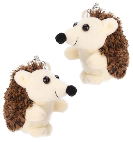 HEMOTON 2 Stück Mini-Igel-Plüschtier Stofftier Niedlicher Plüsch-Igel Schlüsselanhänger Anhänger Cartoon-Plüschtier Für Geburtstagstaschen-Zubehör