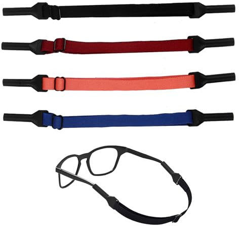 ZoeWei Brillenband, 4 Stück Einstellbare Brillenbänder Brillenband Sport Anti Rutsch Sonnenbrillen Band Brillenband Herren Sportbrillenband für Männer Frauen Kinder