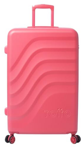 TOTTO - Maleta Rígida Grande, Modelo Bazy+, 50 x 79 x 30.5 cm, Capacidad 100L, Expandible, Resistencia a Impactos, Ruedas 360º, Manija Telescópica, Correa Interna, Candado TSA, Color Claret Red