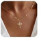 Aidenn Kreuz Kette Gold für Damen Kreuzkette mit Zirkon Krone Jesus kreuz Halskette, Goldene Y2K Cross Necklace for Women Girls, Glauben Anhänger Schmuck Religion Geschenke für Mädchen