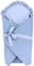 TupTam Unisex Baby Einschlagdecke mit Schleife, Farbe: Musselin/Blau, Größe: 70 x 70 cm