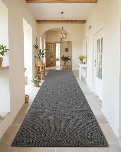 COLOR&GEOMETRY Schmutzfangmatte Innen 91x305cm, Teppich Läufer, Läufer Flur rutschfest, Flur Teppich, Küchenteppich, Küchenläufer, Fußmatte Lang, Läufer für Küche, Flur & Wohnraum (Dunkelgrau)