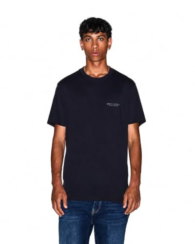 Armani Exchange Men's Short Sleeve Side Milano-New York Logo Lettering T-Shirt (Pack of 1)