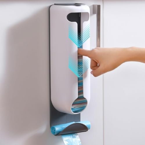 Daaxing Carrier Bag Dispenser,Grocery Bag Holder,Wall Mounted Adhesive Plastic Bag Holder For Reusable Bags Placement In Kitchen, Living Room