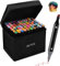 Camiki Art Alkohol Marker mit zwei Spitzen, Alkoholmarker Stifte,Filzstifte Dicke und Dünne, Grafikstifte, Permanent-Kunstmarker-Set mit Tragetasche, Doppelmarker zum Zeichnen, Gestalten (80PCS)