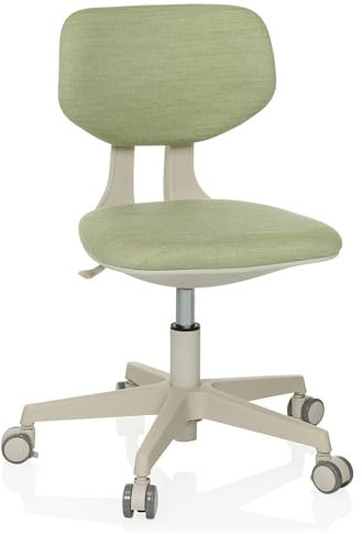 hjh OFFICE Kinderdrehstuhl mit höhenverstellbarer Rückenlehne KIDDY Classic Schreibtischstuhl für Kinder von 5-10 Jahre mit Spezialrollen, Grün