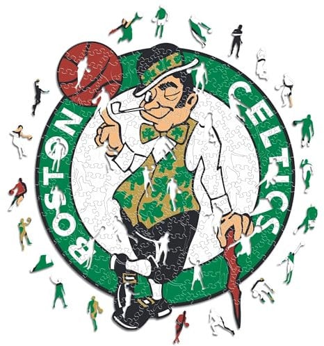 Iconic Puzzles - Boston Celtics, Logo, Holzpuzzle, offiziell lizenziert von der NBA, 100% nachhaltig, Größe S, 150 Teile