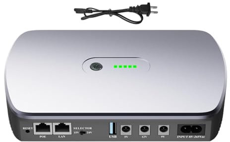 Alimentation sans Interruption, Batterie De Secours du Routeur 8 800 MAh, Protection Contre Les Surcharges UPS, Capacité De Sauvegarde De 8 800 MAh, 186x114x37mm, pour Routeur, Modem, Caméra Sécurité