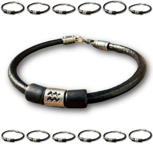 HANA LIMA Variante Lederarmband Sternzeichen Herrenarmband Damenarmband Surferarmband Armband für Herren Damen Mann Frau Unisex