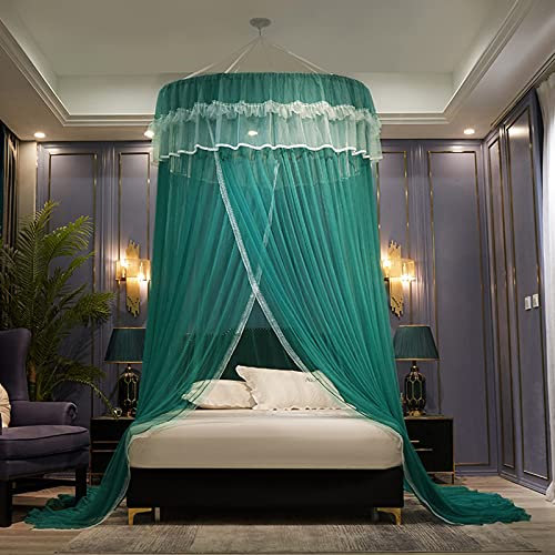 JYHHGDS Zanzariera per Viaggi e casa, zanzariera Universale a Cupola, Tenda da Letto, per Letto Matrimoniale e Singolo, con Gancio Adesivo, Borsa da Viaggio, Bianco (Verde)