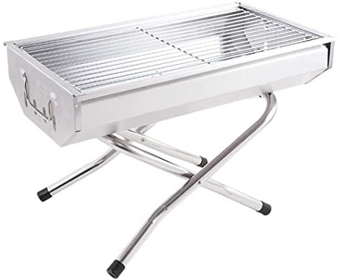 Parrilla de Barbacoa para Acampar, Parrilla de carbón, Parrilla de Barbacoa portátil, Parrilla Plegable de Acero Inoxidable para Exteriores, Picnic, Camping, Viajes, Parrilla de Barbacoa par