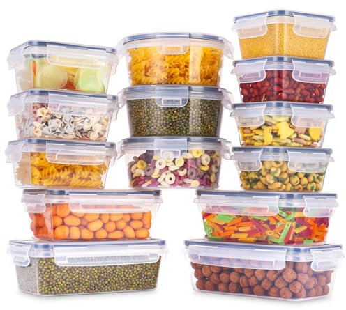 TIDEVAN 28er Frischhaltedosen mit Deckel Set(14 Behälter+14 Deckel), Frischhaltedosen für Lebensmittel, Meal Prep Boxen,Spülmaschinen Mikrowellen und Gefrierschrankgeeignet, Auslaufsicher Luftdicht