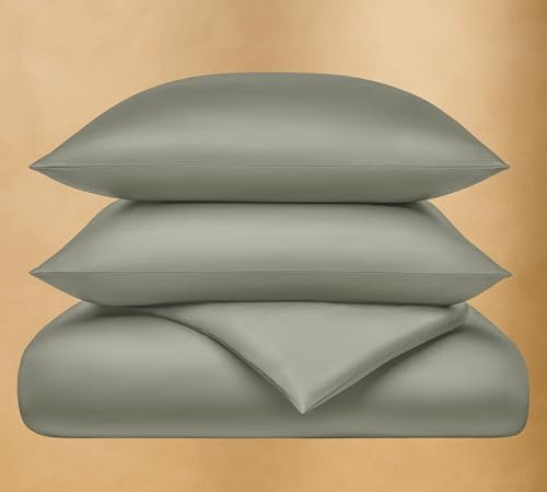 Seralino Bio Baumwoll Bettwäsche 155x200 Grün inkl. Kissenbezug 80x80 Baumwolle | weich & atmungsaktiv | Reißverschluss | Bettwäsche grün 155 x 220 cm | 100% Baumwolle (Bio) | Bettwäsche salbeigrün