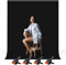 Heysily Fotohintergrund Schwarz 1,5x2m - Fotografie Hintergrund Abwaschbarer für Fotostudio, Streaming, YouTube, Online-Meeting, Zoom & Videoproduktion, Tragbar & Faltbar Backdrop mit 4 Klemmen