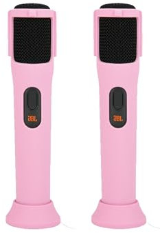 Lot de 2 coques de protection en silicone pour microphone sans fil JBL PartyBox - Résistantes aux chocs, à la poussière et à l'eau pour une utilisation sans souci n'importe où, rose