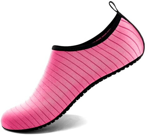Steppli Water Shoes Yoga Quick-Dry Beach Lightweight Swim Pool Sea Surf Shoes Aqua Wet Socks for Men Women Rose EU38/39=UK4.5/5.5