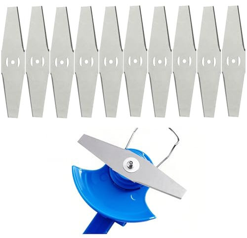 10PCS Lames de Rechange en Acier Inoxydable pour Tondeuse à Gazon, Coupe Bordure, Mini Tondeuse, Lame Métal Tranchante Compatible Tondeuse Électrique, Accessoires Jardin