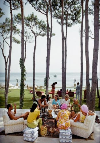 ASEXCE OLGNBY Slim Aarons Vintage Fotografie Wandkunst Nordic Poster und Drucke Picknick Party Leinwand Malerei Ästhetisches Bild für Wohnkultur 50x70cmx1 rahmenlos