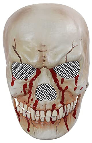 Chuankefanxing Halloween Maske, Halloween Totenkopf Masken mit beweglichem Kiefer, Gruselige Skelett Halloween Maske, Realistische Cosplay Horror Masken für Kostüm Party Deko