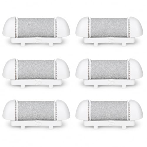 6PCS Foot File Replacement Rollers Head Compatible with Pedicure Tools for Removing Hard Skin Dead Skin and Cracked Heels Suitable for Electric Callus Remover White Foot File