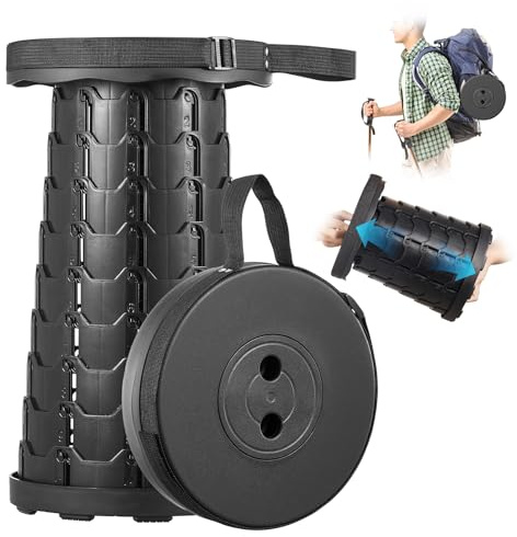Yabano Sgabello pieghevole portatile, leggero e robusto, sgabello pieghevole in plastica per campeggio, pesca, escursionismo, barbecue, uso esterno e interno