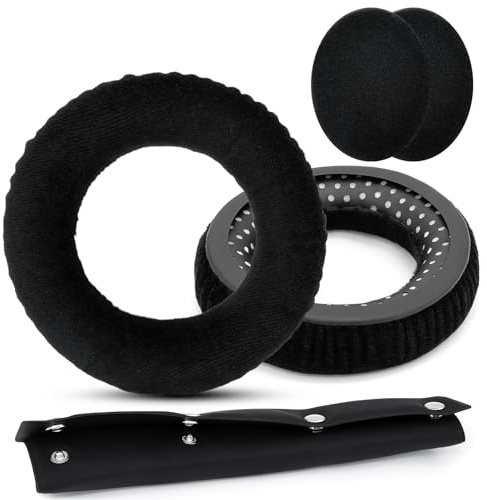 TEUYOE DT770 Ohrpolster Ersatz,Velours Memory Schaum für DT770/DT880/DT990 | Ersatz für Beyerdynamic T5P T1 DT440 DT990 DT880 PRO, Einfache Montage, Langlebig, Angenehmer Tragekomfort, Schwarz