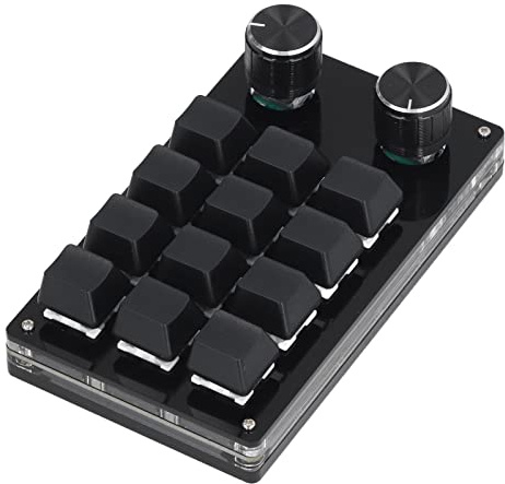 Tnfeeon Mechanische Gaming-Tastatur, Acryl-Design, 12 Tasten, 2 Knöpfe, Programmierbare OSU-Tastatur für Computerspieler