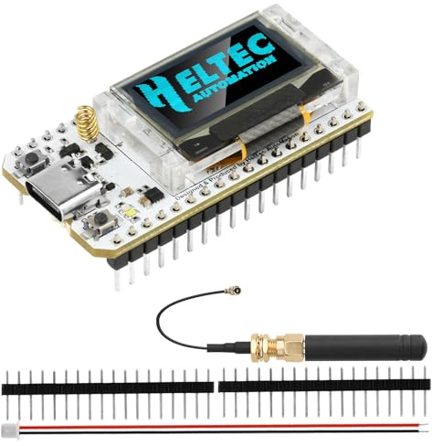 Heemol ESP32 LoRa V3 Entwicklungsboard, 868 MHz SX1262 LoRa Modul, Meshtastic LoRaWAN Kompatibel, mit Antenne, 0.96 Zoll OLED Display, Typ-C, für IoT und Off-Grid Kommunikation