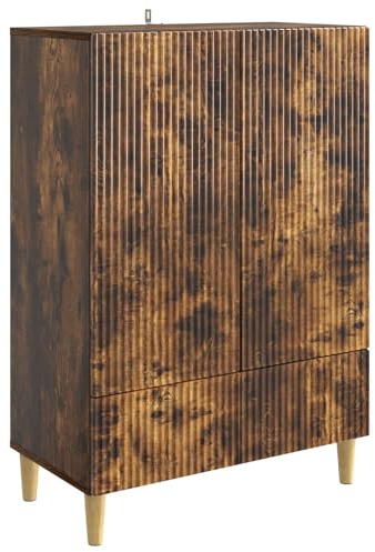 vidaXL Sideboard Geräucherte Eiche 66 x 34,5 x 95 cm Holzwerkstoff, Elegantes Sideboard, modernes Design, funktionaler Stauraum, vielseitiger Schrank, viel Platz für Dein Zuhause
