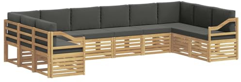 vidaXL Ecksofa Set 10 pcs Weiß und Anthrazit 363 x 185,5 x 73 cm, Garten-Lounge-Set, modernes Outdoor-Sofa, Bequeme Terrassenmöbel, strapazierfähige Sitzgelegenheit