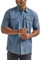 Wrangler Authentics Men's Short Sleeve Classic Woven Shirt Button, Dark Chambray, XXL