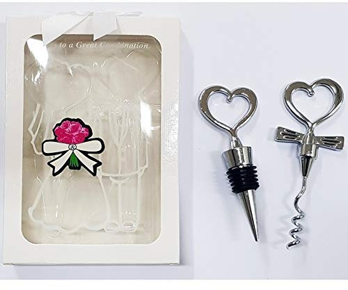 TrAdE Shop Traesio Coppia CAVATAPPI E Tappo Sposa Sposo Scatola SEGNAPOSTO TAVOLA BOMBONIERA Nozze