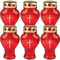 HS Candle Grablicht Glas in Herzform (Rot), 6er Pack Grabkerze mit ca. 30h Brenndauer Rot