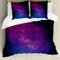 ABAKUHAUS Galaxis Bettwäsche Set für Doppelbetten, Stardust Raumregenbogen, Weicher Microfaserstoff Allegigeignet kein Verblassen, Schwarz-Rosa-Blau
