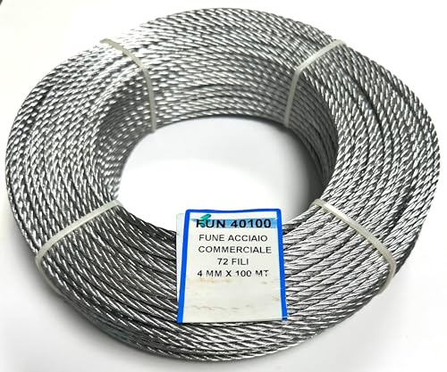 Cavo in acciaio zincato, 4mm, 7x7 x100 mt 1 rotolo (Cavo in acciaio zincato, 4mm, 7x7 x100 mt 1)