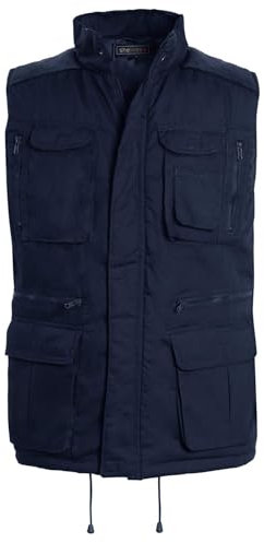 shelikes Men Gilet Body Warmer Multi Pockets Jacket Sleeveless Safari Vest Hiking Waistcoat
